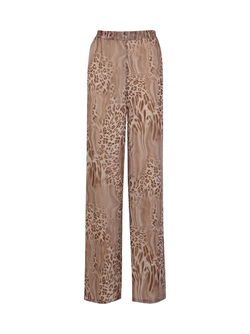 Pantaloni in chiffon con stampa animalier BLUGIRL | RA6038 TS121P9371